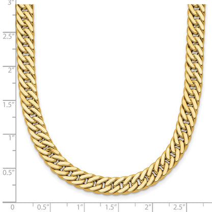 Polished and Satin Reversible Fancy Curb Necklace 18"