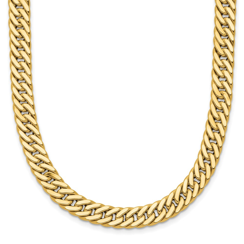 Polished and Satin Reversible Fancy Curb Necklace 18"