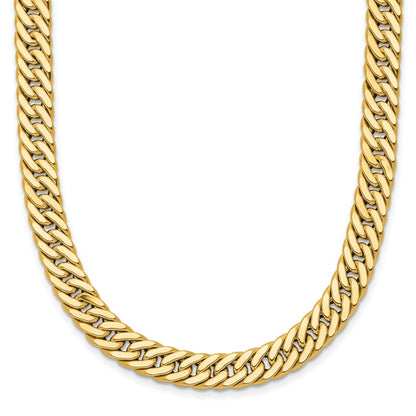 Polished and Satin Reversible Fancy Curb Necklace 18"