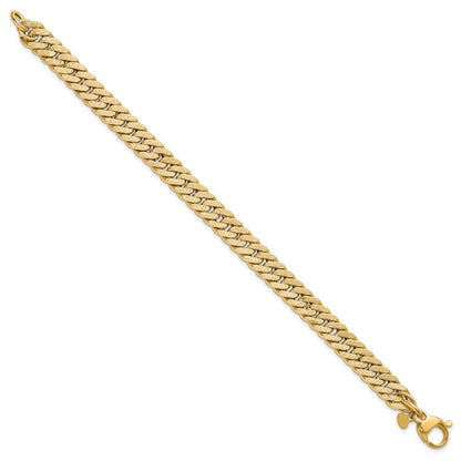 Polished and Satin Reversible Fancy Curb Bracelet 7.5"