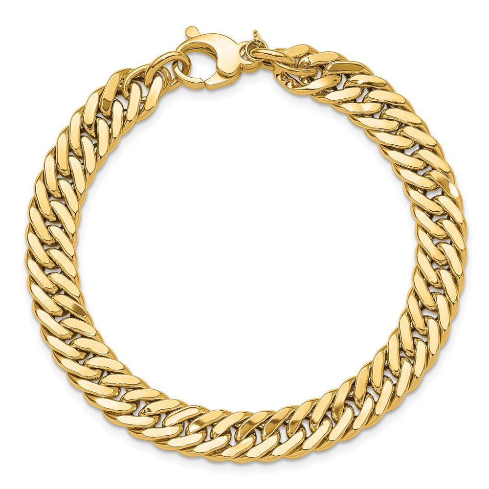 Polished and Satin Reversible Fancy Curb Bracelet 7.5"