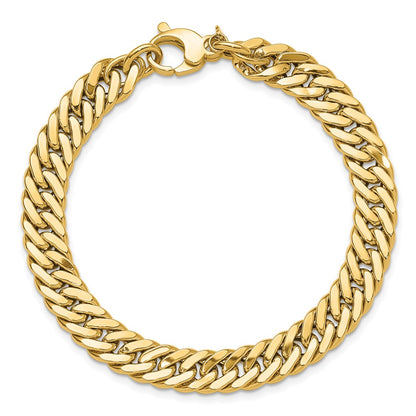 Polished and Satin Reversible Fancy Curb Bracelet 7.5"