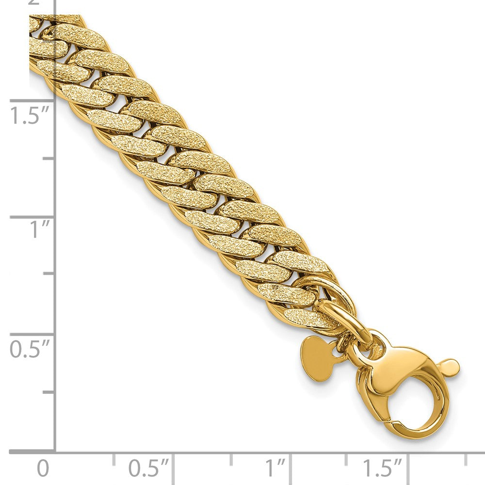 Polished and Satin Reversible Fancy Curb Bracelet 7.5"