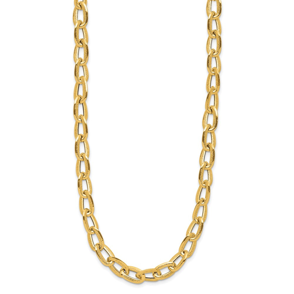 Polished and Satin Fancy Link Necklace 18"