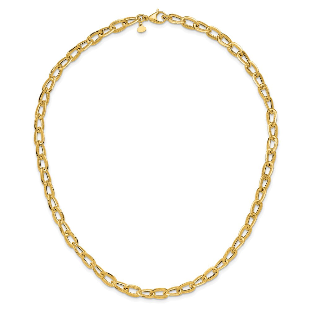 Polished and Satin Fancy Link Necklace 18"