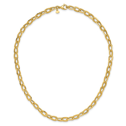 Polished and Satin Fancy Link Necklace 18"