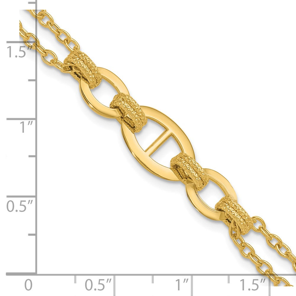 Polished Multi-strand Fancy Link Bracelet 7.5"