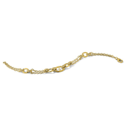 Polished Multi-strand Fancy Link Bracelet 7.5"