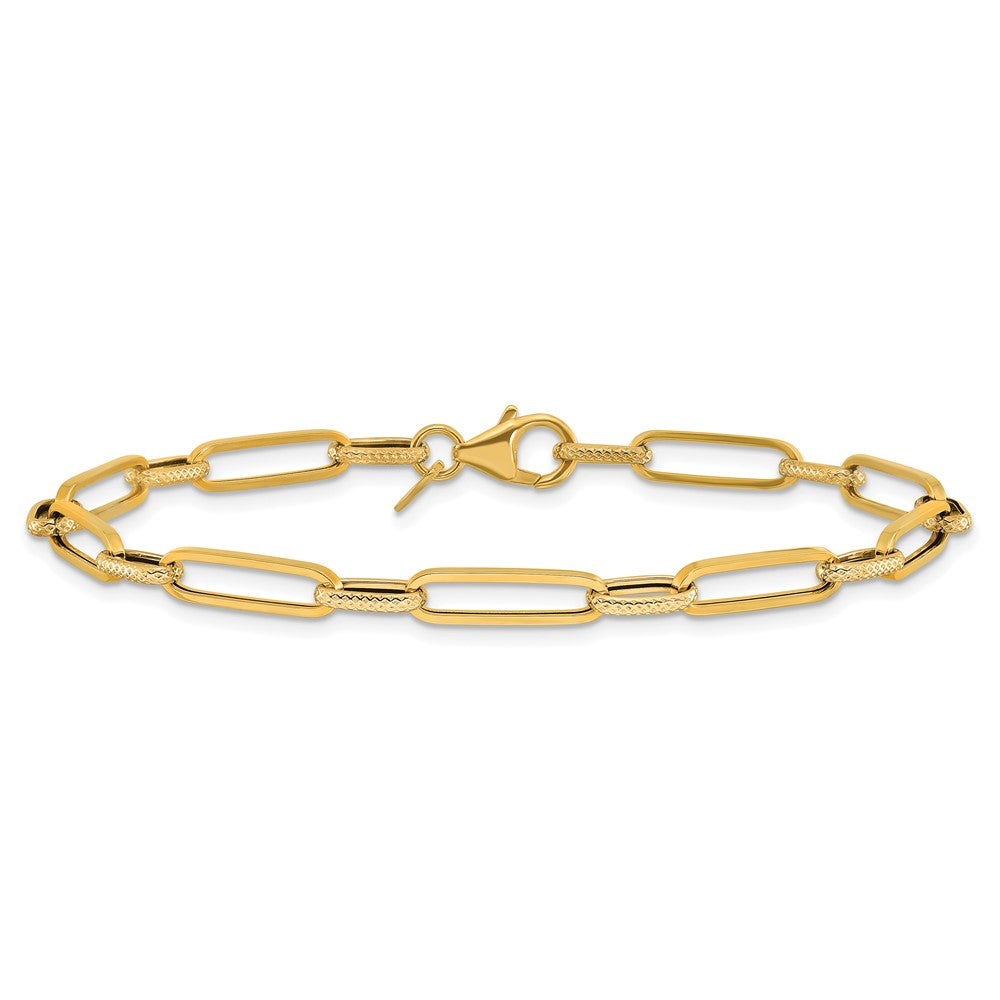 Polished/Textured Fancy Link Bracelet 7.5"