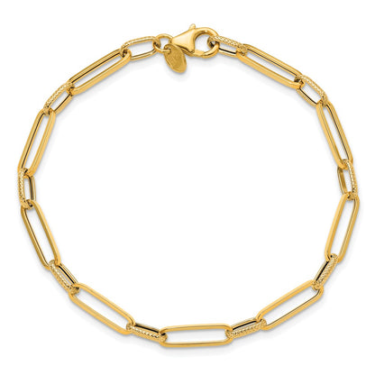 Polished/Textured Fancy Link Bracelet 7.5"