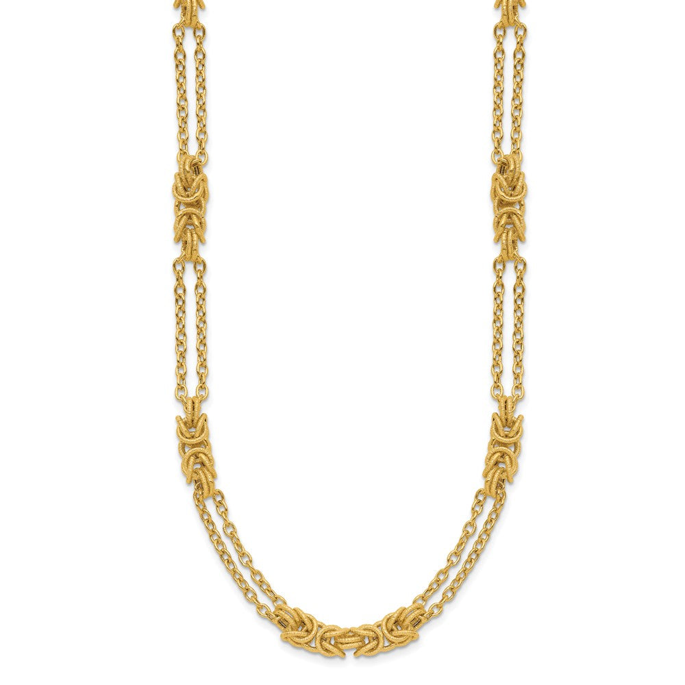Polished and Textured Fancy Link Necklace 18" - 5.42mm