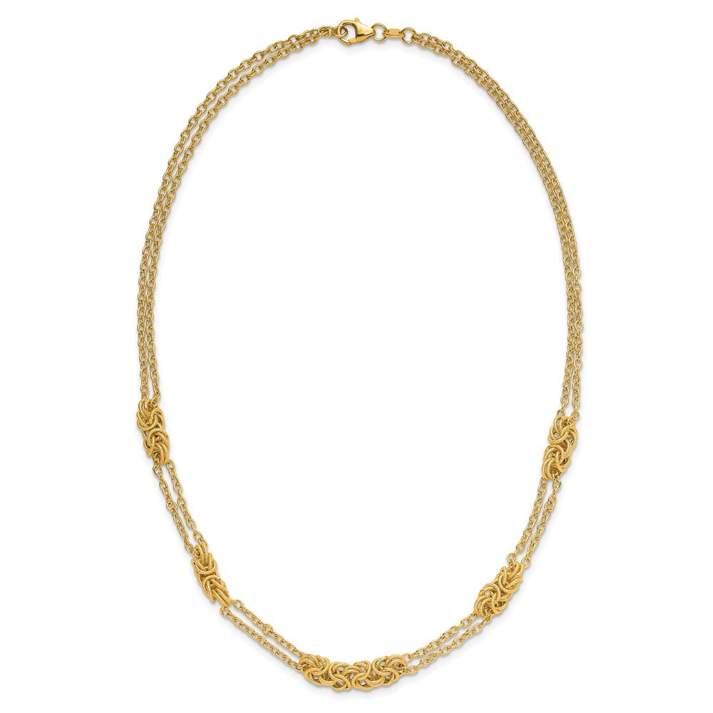 Polished and Textured Fancy Link Necklace 18" - 5.42mm
