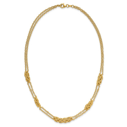 Polished and Textured Fancy Link Necklace 18" - 5.42mm