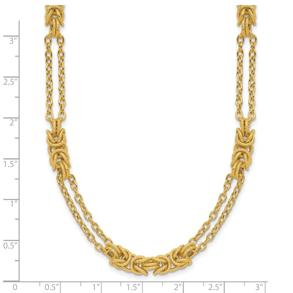 Polished and Textured Fancy Link Necklace 18" - 5.42mm