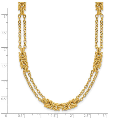 Polished and Textured Fancy Link Necklace 18" - 5.42mm