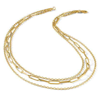 Polished 3-strand Fancy Link Necklace 18"