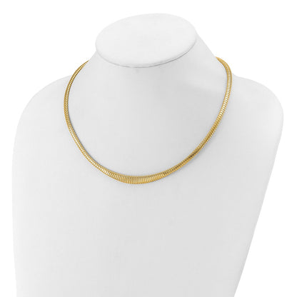 Polished Grooved Graduated Necklace 18"