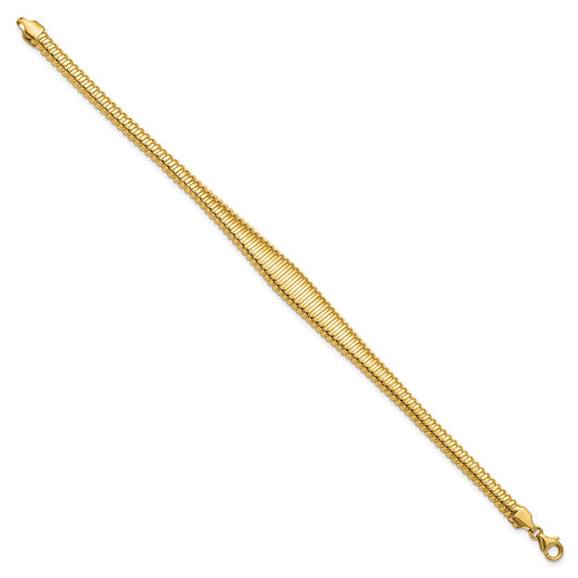 Polished Grooved Graduated Bracelet 7.5"