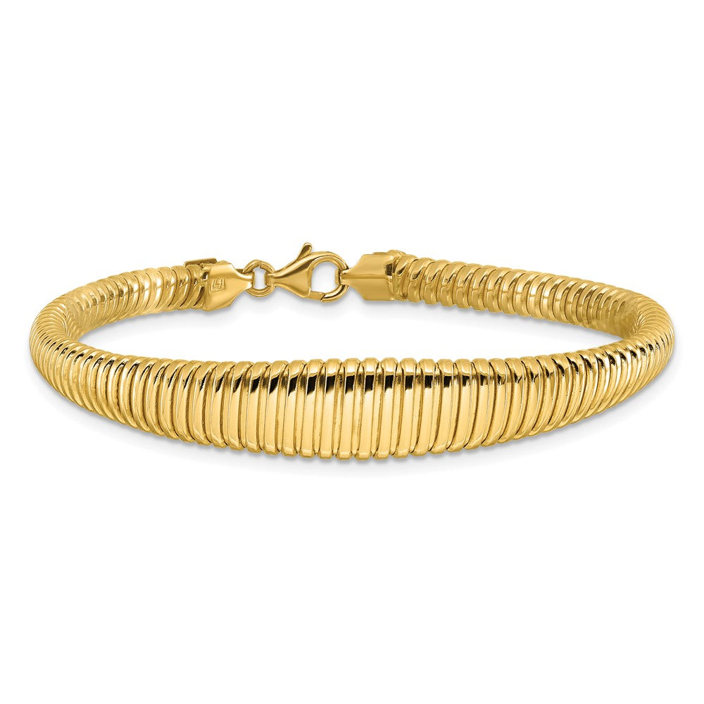 Polished Grooved Graduated Bracelet 7.5"