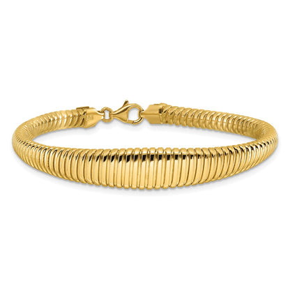 Polished Grooved Graduated Bracelet 7.5"