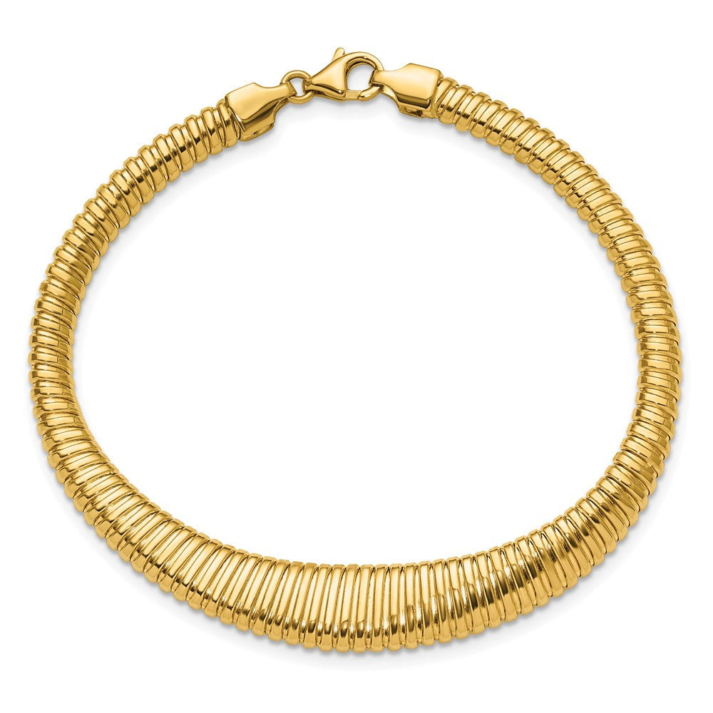 Polished Grooved Graduated Bracelet 7.5"
