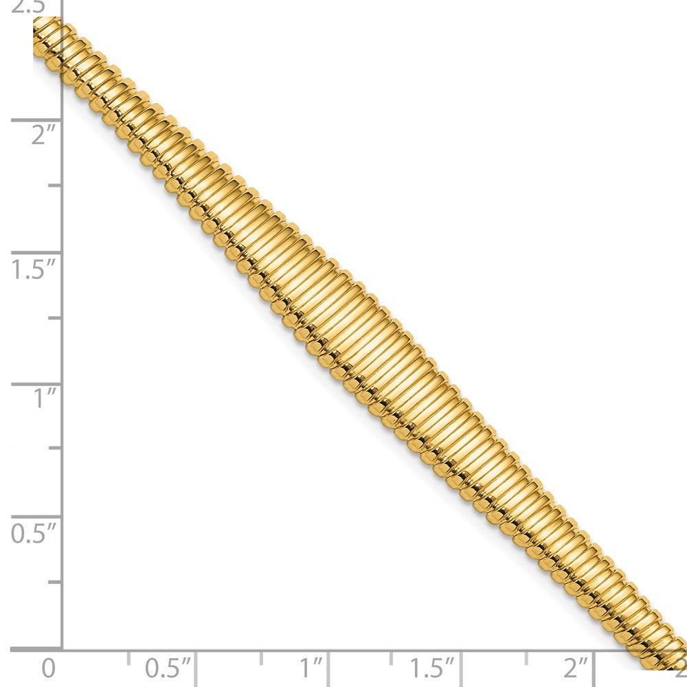Polished Grooved Graduated Bracelet 7.5"