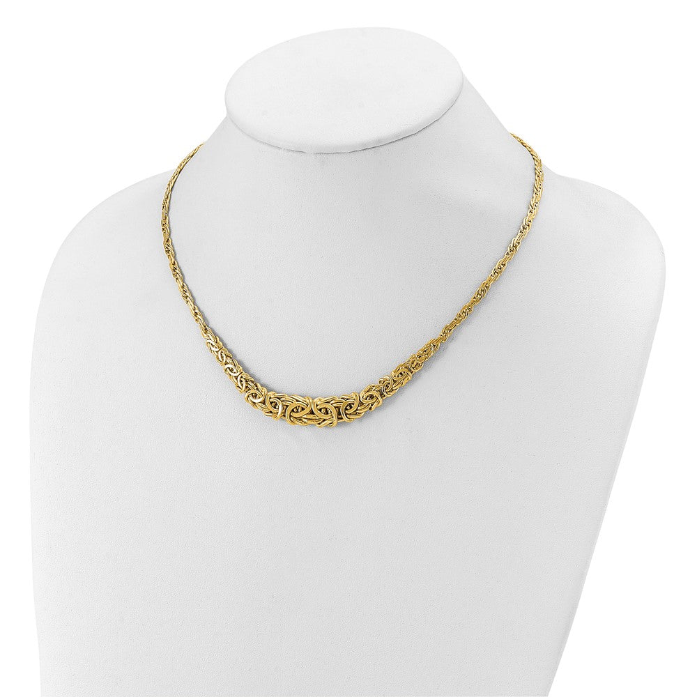 Polished Byzantine Graduated Necklace 18"