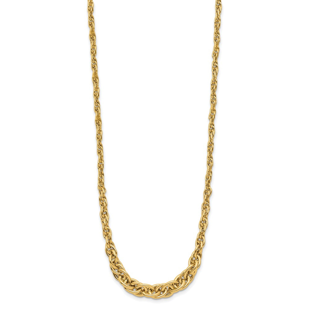 Polished Graduated Fancy Link Necklace 18" - 6.14mm