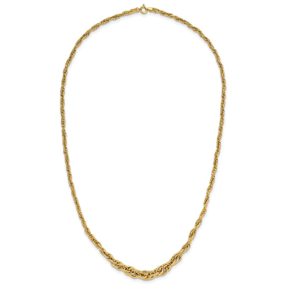 Polished Graduated Fancy Link Necklace 18" - 6.14mm