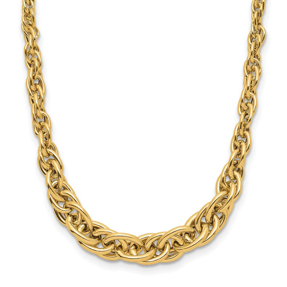 Polished Graduated Fancy Link Necklace 18" - 6.14mm