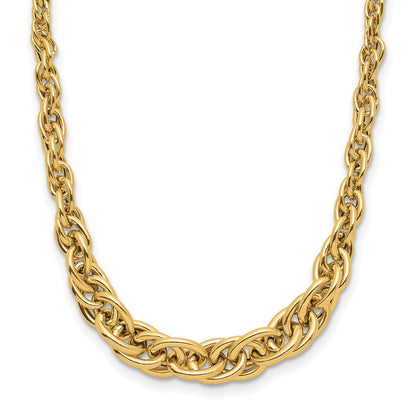 Polished Graduated Fancy Link Necklace 18" - 6.14mm