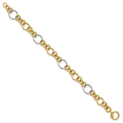 Polished Circle Links Bracelet 7.5"