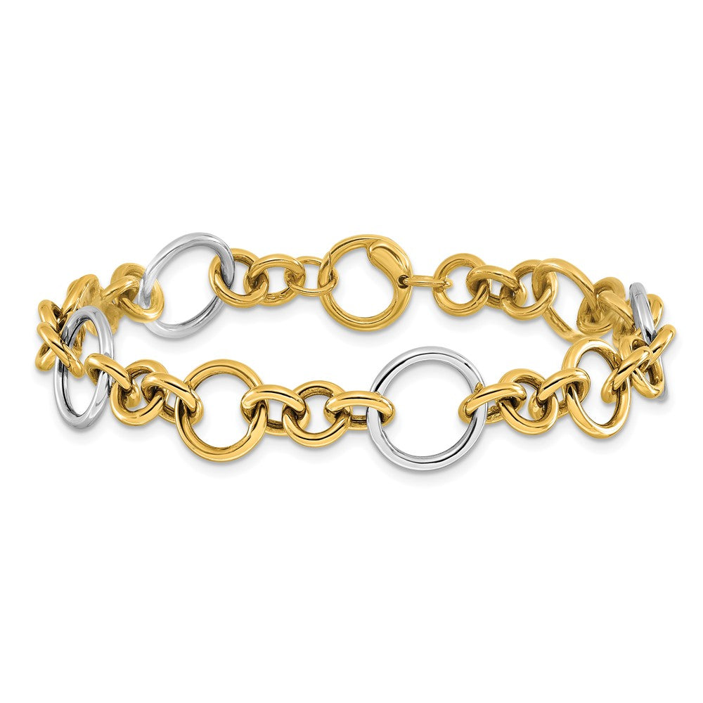 Polished Circle Links Bracelet 7.5"