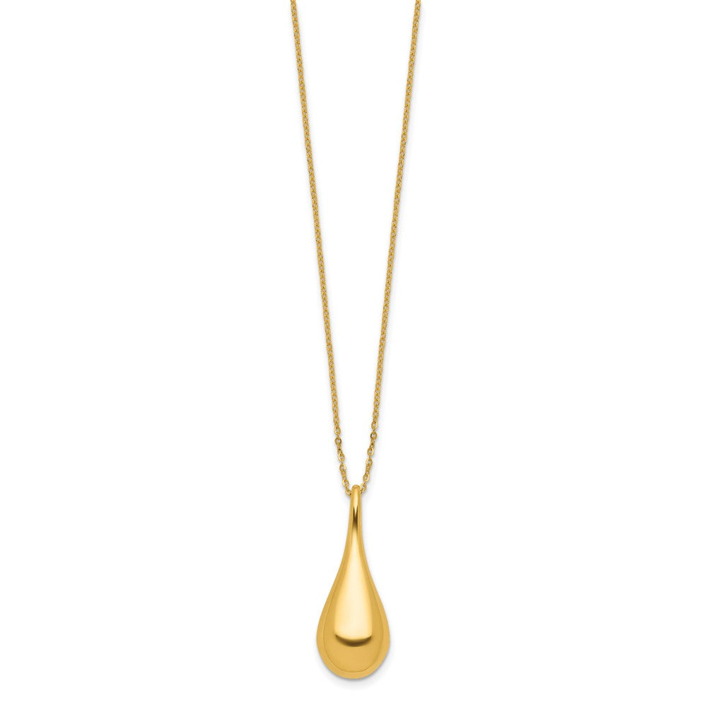 Polished Teardrop w/2in ext. Necklace