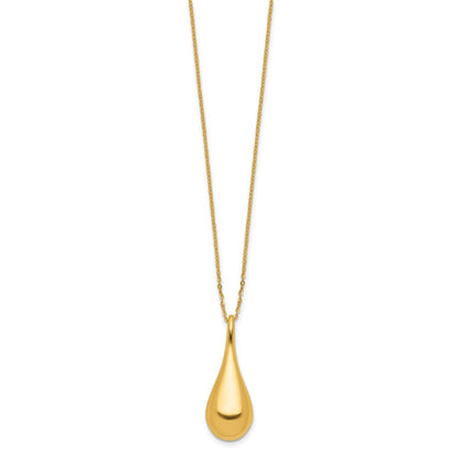 Polished Teardrop w/2in ext. Necklace