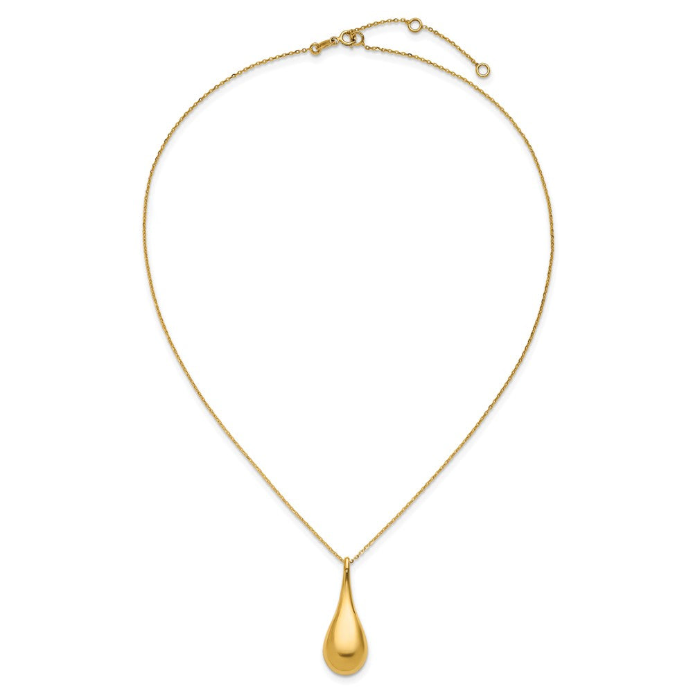Polished Teardrop w/2in ext. Necklace