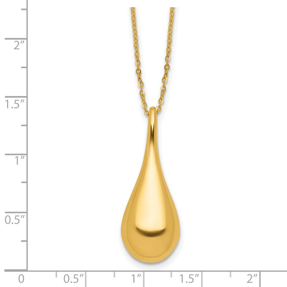 Polished Teardrop w/2in ext. Necklace