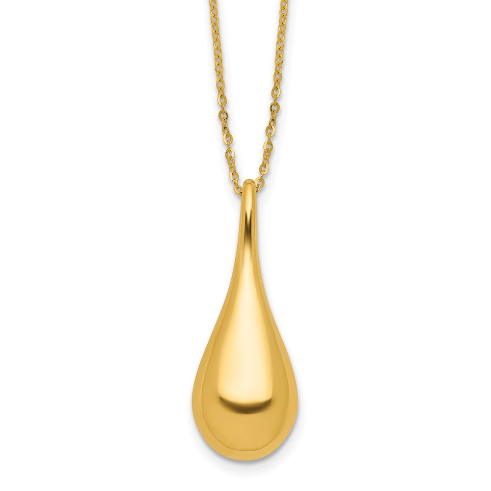 Polished Teardrop w/2in ext. Necklace