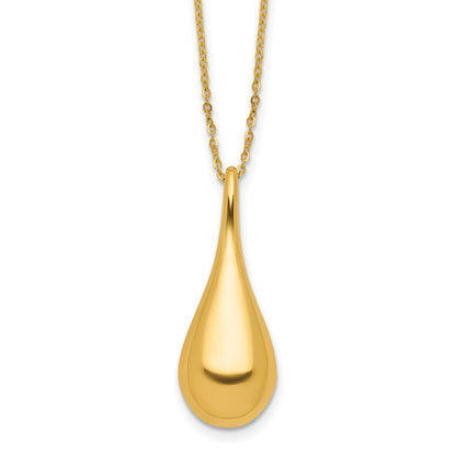 Polished Teardrop w/2in ext. Necklace
