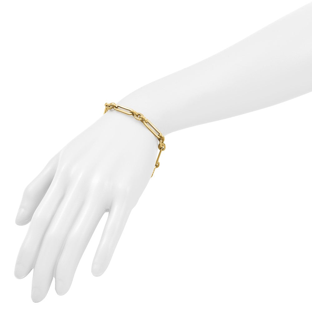Polished Fancy Link Toggle Bracelet 7.5"