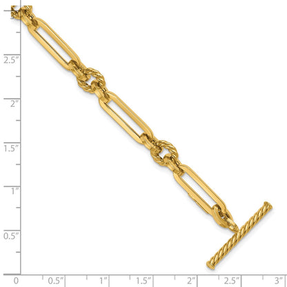 Polished Fancy Link Toggle Bracelet 7.5"