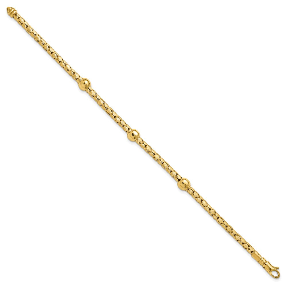Polished and Satin Braided Bracelet 7.5"