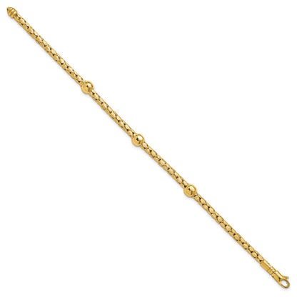 Polished and Satin Braided Bracelet 7.5"