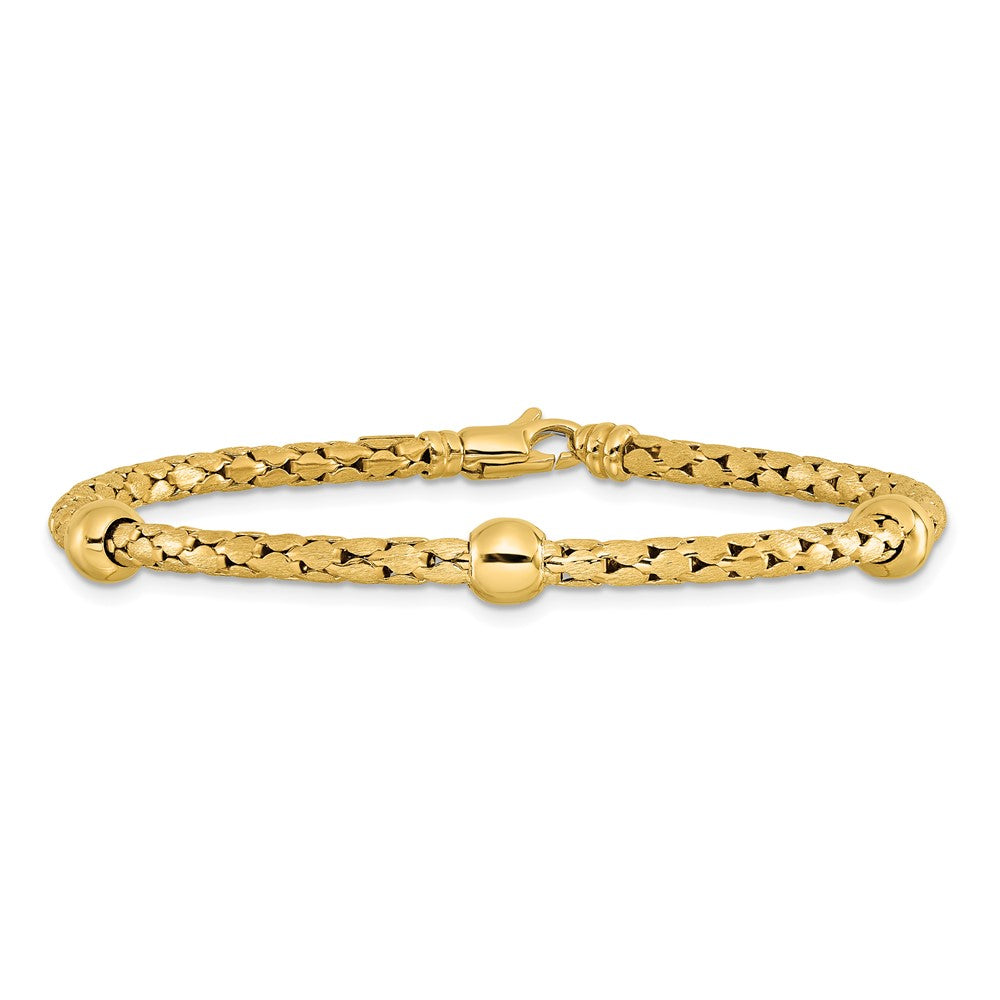 Polished and Satin Braided Bracelet 7.5"