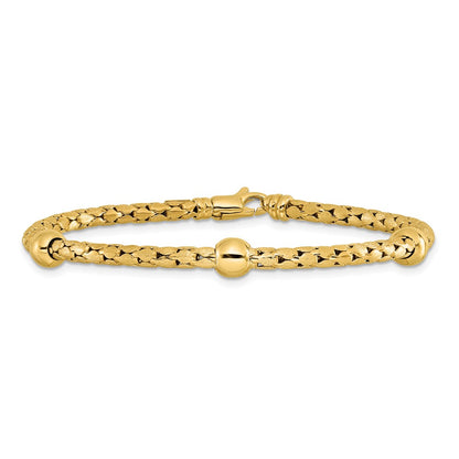 Polished and Satin Braided Bracelet 7.5"