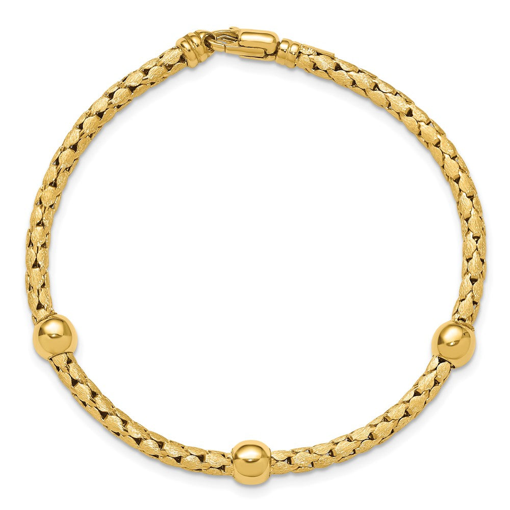 Polished and Satin Braided Bracelet 7.5"