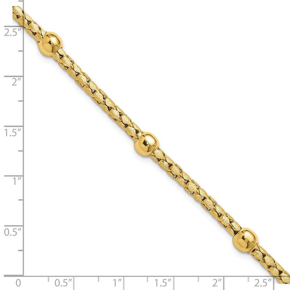 Polished and Satin Braided Bracelet 7.5"
