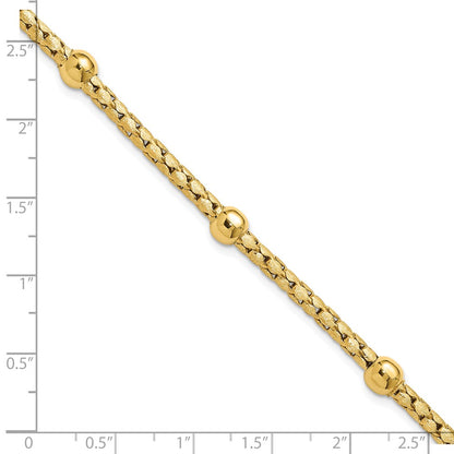 Polished and Satin Braided Bracelet 7.5"