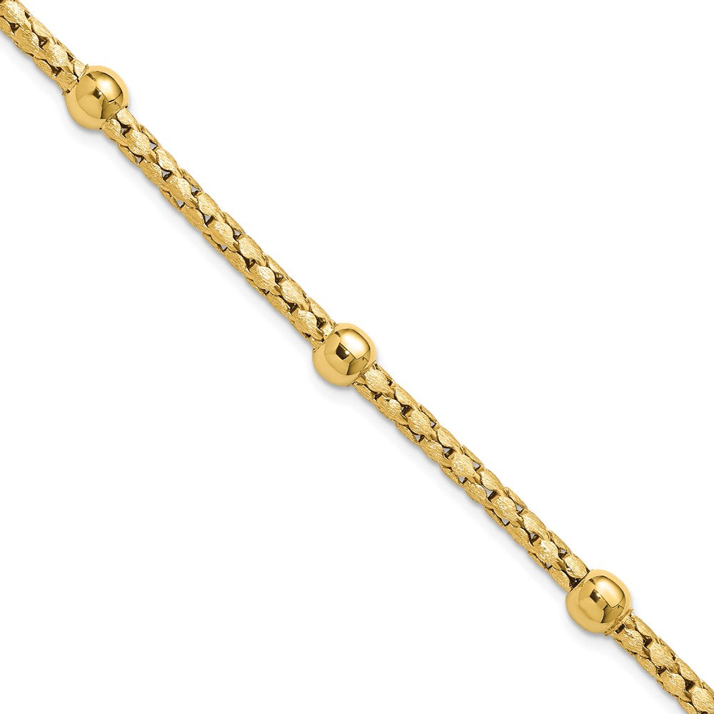 Polished and Satin Braided Bracelet 7.5"