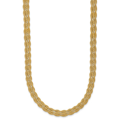 Polished/Textured and Diamond-cut Necklace 16.5"